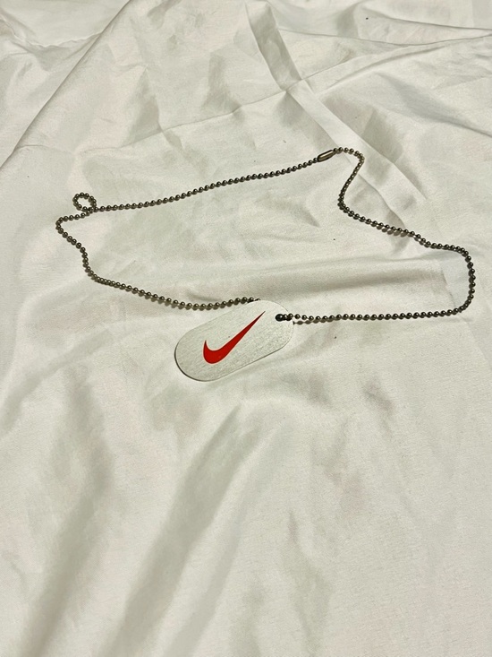Nike Other - Vintage Nike Red Swoosh Dog Tag Necklace